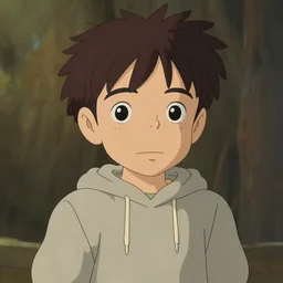 (illustration) of A 3-d young hip ape kid wearing a hoodie, by Studio Ghibli, 8k, soft lighting, cartoon look, face enhance, sharp focus, concept art, smooth