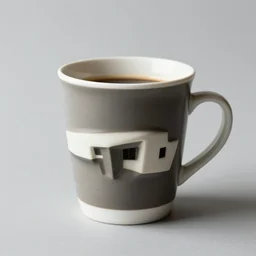 a coffee cup designed by frank lloyd wright, realistic photo