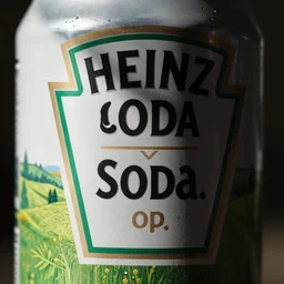 a macro image of a pop can with heinz soda.