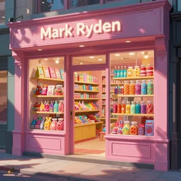 a vibrant candy store in the style of mark ryden
