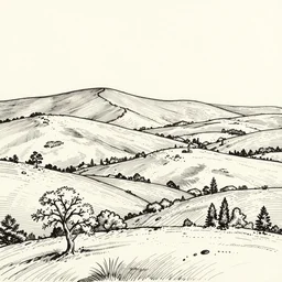 ink landscape by berkey, john