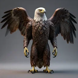 a human mutated with an eagle, full body portrait, hyper detailed, digital art, trending in artstation, cinematic lighting, studio quality, smooth render, unreal engine 5 rendered, octane rendered