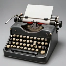 product photo of a typewriter designed by hr giger