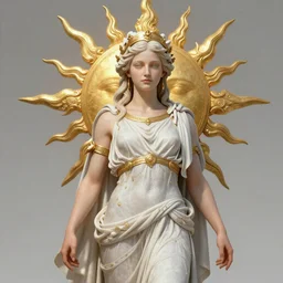 a humanoid female god of the sun, highly detailed, d & d, fantasy, hyper detailed, digital painting, trending on artstation, apollo, concept art, sharp focus, illustration, highly saturated colors, art by artgerm and magali villeneuve and greg rutkowski and michael whelan, cryengine, 8 k realistic atmospheric lighting, frostbite 3 engine