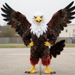 lady with a cheap eagle costume
