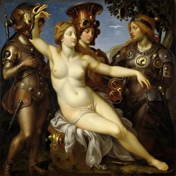 birth of venus, steam punk!!!!!, in the style botticelli, 8 k, oil painting,