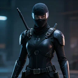 cyber ninja highly detailed, dramatic lighting, cinematic, 4k
