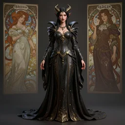 full length complex 3 d hyper realistic smooth ultra sharp render of a gorgeous!! robed princess demoness sorceress woman | beatiful demon girl, d & d, medieval, fantasy | art by oh jinwook + 吵 集 仁 儿 on artstaion + takeshi obata + alphonse mucha + wlop