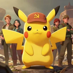 portrait of a communist rebel pikachu, epic, fantasy, hd shot, digital portrait, beautiful, artstation, comic style, by artgerm, guy denning, jakub rozalski, magali villeneuve and charlie bowater
