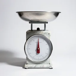 marble vintage scale, professional product shot, isolated on a pure white background, centered, entire object in frame, sharp focus, soft studio lighting