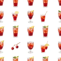 a clean seamless repeating pattern of campari soda cocktail, colourful, symmetrical, repeating 35mm photography