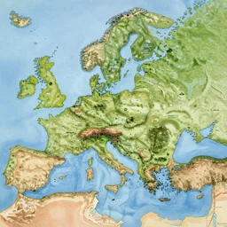 fantasy map, art by allixander maps, acrylic drawing, fantasy, world, bright, clear, simple, sharpened
