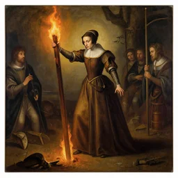 1 8 th painting of a giovanna d'arco burned at the stake