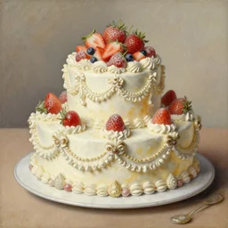 baroque rococo fancy painting The Pretty Cake Greg Hildebrandt high detail fancy cake