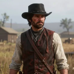 Film still of Elijah Wood, from Red Dead Redemption 2 (2018 video game)
