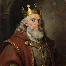 portrait of a medieval old king, an oil painting by ross tran and thomas kinkade, studio ghibli