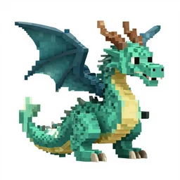 a 2 d dragon voxel, texture, 2 d