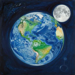 earth and moon, Kandinsky painting
