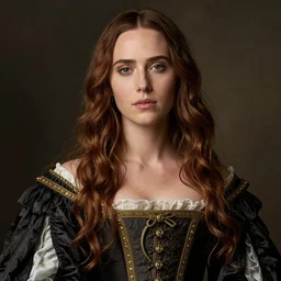 portrait of Jennifer Connelly with long hair in baroque art, anime inspired, High Res 8K, hyperdetailed