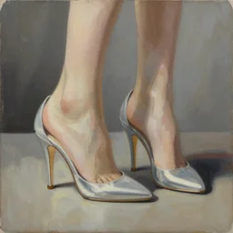 a modern painting of classic italian heels