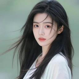 a beautiful chinese girl, long black hair flowing, clear soulful eyes, fairy lingering, by bowater charlie