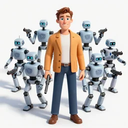 8 8, 0 0 0 usa irs robots coming with guns and marching orders, where is waldo, digital art, trending on artstation