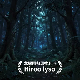 an enchanted forest at night by Hiroo Isono