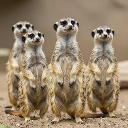 Photo of a group of human meerkats