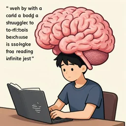 “ a guy with a huge head and a tiny body struggling to lift up his head because his brain is so huge from reading infinite jest ”