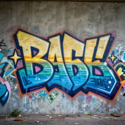 a beautiful typography graffiti, depth of field, XF IQ4, 50mm, F1.4, ISO 200, 1/160s, natural light