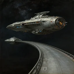 a still life renaissance painting of the bridge of a starfaring spaceship, retrofuturistic fantasy, perspective from the side. realistic light and shadows. moody final fantasy concept art, in the style of noriyoshi ohrai