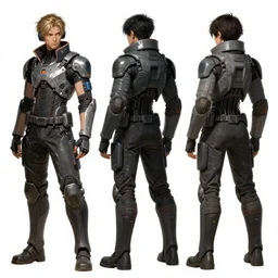 back view of 3 cyberpunk character design, digital painting, artstation, concept art, matte, sharp focus, illustration, art by artgerm and greg rutkowski, dreadjim, zeen chin