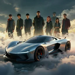 concept car from cyberpunk 2 0 7 7. art by jesper ejsing, feng zhu, makoto shinkai, lois van baarle, ilya kuvshinov, rossdraws. clouds by rhads. global light 3 d rtx hdr