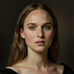 portrait of natalie portman by albrecht durer, jean delville, jan van eyck