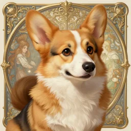 photography of a female anthropomorphic corgi fursona ranger, deep focus, d & d, fantasy, intricate, elegant, highly detailed, digital painting, artstation, concept art, matte, sharp focus, illustration, hearthstone, art by artgerm and greg rutkowski and alphonse mucha