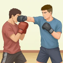 a man punching another man wikihow illustration