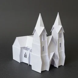 paper origami of Cathedral of St. Mary of the Assumption in San Francisco,