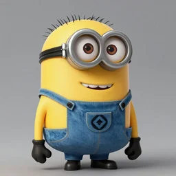 Realistic photo of Bob the Minion on a studio shot, movie shot, cinematic perspective, full hd, Vibrant colors