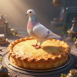 pigeon pie, futurist style, unreal engine, octane render