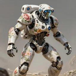 a warrior robot astronaut, floral! looks like a machine from horizon zero dawn designed by zaha hadid, posing for a fight intricate, elegant, highly detailed, digital painting, establishing shot, an epic fantasy, artstation, concept art, smooth, sharp focus, illustration, art by artgerm and greg rutkowski and alphonse mucha, 8 k