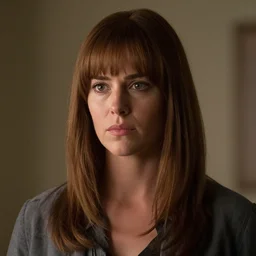 Still image from Better Call Saul of Kim Wexler with brown hair and bangs