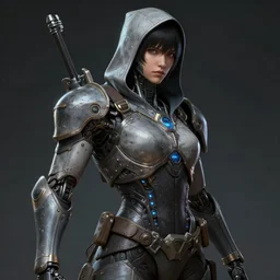 highly detailed portrait of a cybernetic assassin, unreal engine, fantasy art by greg rutkowski rhads ferdinand knab wlop makoto shinkai