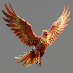 photorealistic rendering a detailed phoenix wings spread 8 k extremely detailed hd hyperrealism unreal engine daz 3 d