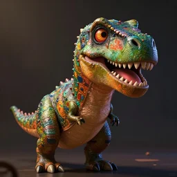 Lofi bioPunk portrait dinosaur Pixar style by Tristan Eaton Stanley Artgerm and Tom Bagshaw