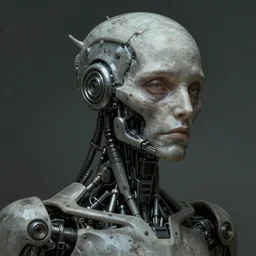 hyper detailed ultra sharp photorealistic portrait of an old biomechanical robot nonhuman sentient artificial intelligence, somber gothic aesthetic, masterpiece, elite, illustration, art by melissa houpert, felix englund, greg rutkowski, organic matte painting, bleak color palette, hard edges, smooth, artstation trending 8 k