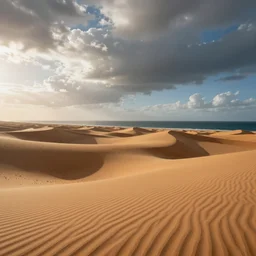 A desert meets the ocean, landscape photo