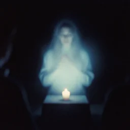 energy photography, auras, a 1 9 8 7 kodachrome photo of a seance captures a ghostly apparition