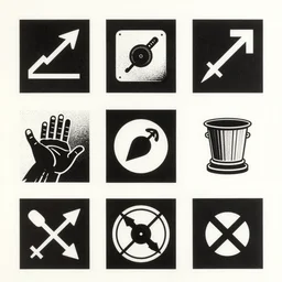 modern poster design, grid layout, silkscreen print, symbolism