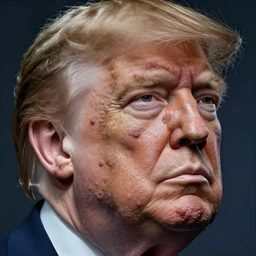 donald trump covered in pus - filled boils, scabs, pustules, high details, intricate details, by dan mumford