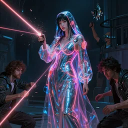 awe-inspiring award-winning concept art painting of attractive anglerfish cyberpunk Ashley Liao in neon shrouds as the goddess of lasers, sparks, by Michael Whelan, William Adolphe Bouguereau, John Williams Waterhouse, and Donato Giancola, extremely moody lighting, glowing light and shadow, atmospheric, shadowy, cinematic, 8K,